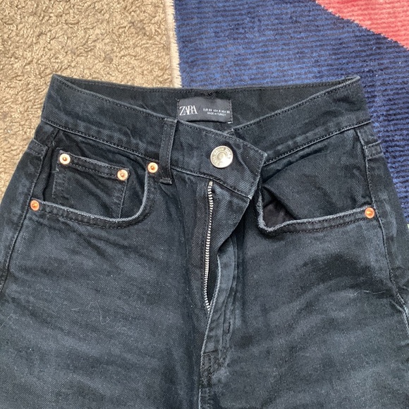 Zara Crop Wide Leg Black Jeans - Picture 2 of 3